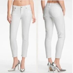PAIGE Kylie Crop Optic White Skinny Jeans Size 29 Style #2170422